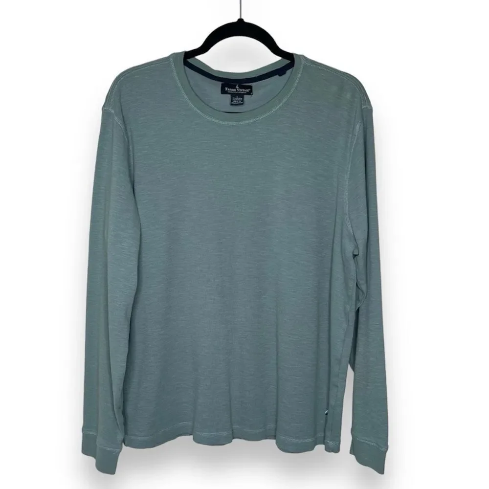 Tailor Vintage Round Neck Long Sleeve Performance Airotec Green Shirt Men Large